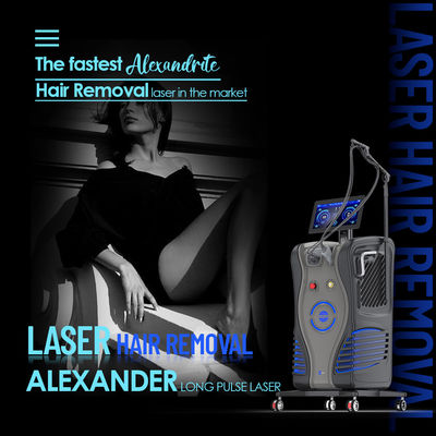 Máquina de remoção de cabelo a laser de alexandrite de pulso longo profissional Fibra óptica 1.5mm Core