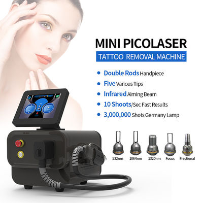Equipamento de remoção de tatuagens a laser compacto e versátil 1000W Potência a laser Rodas duplas φ7 φ8 560*370*550mm