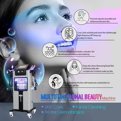Máquina facial de dermoabrasão de água de gelo azul Rf oxigénio