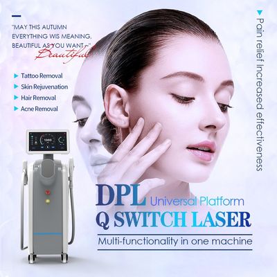 2 em 1 Máquina de beleza da pele Sistema DPL multifunção E Nd Yag Laser Handpiece